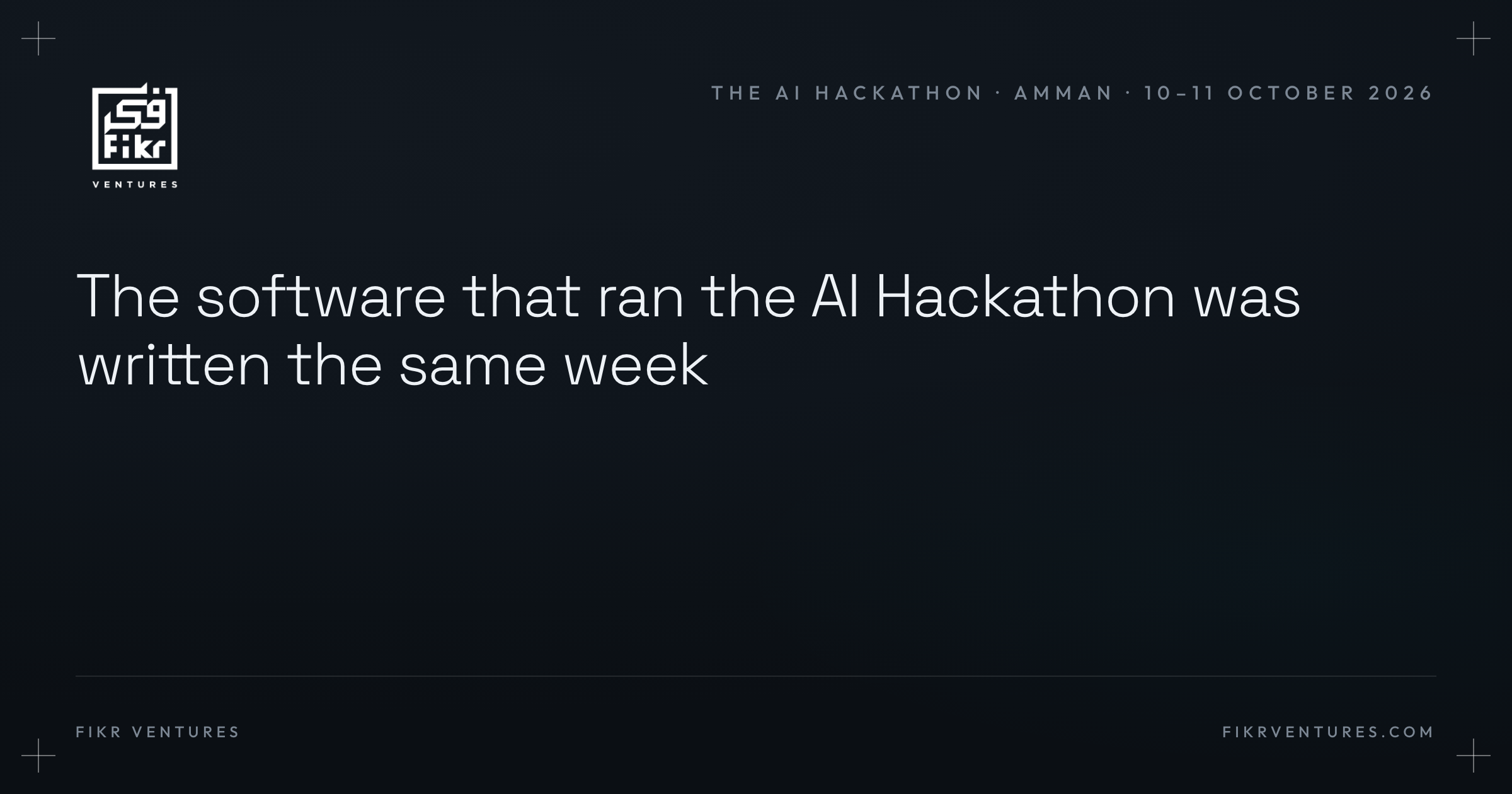 The Software That Ran the AI Hackathon Was Written the Same Week